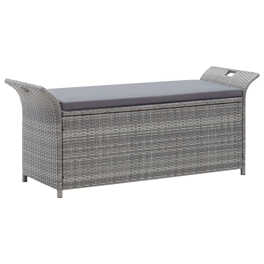 Storage Bench with Cushion Gray 54.3