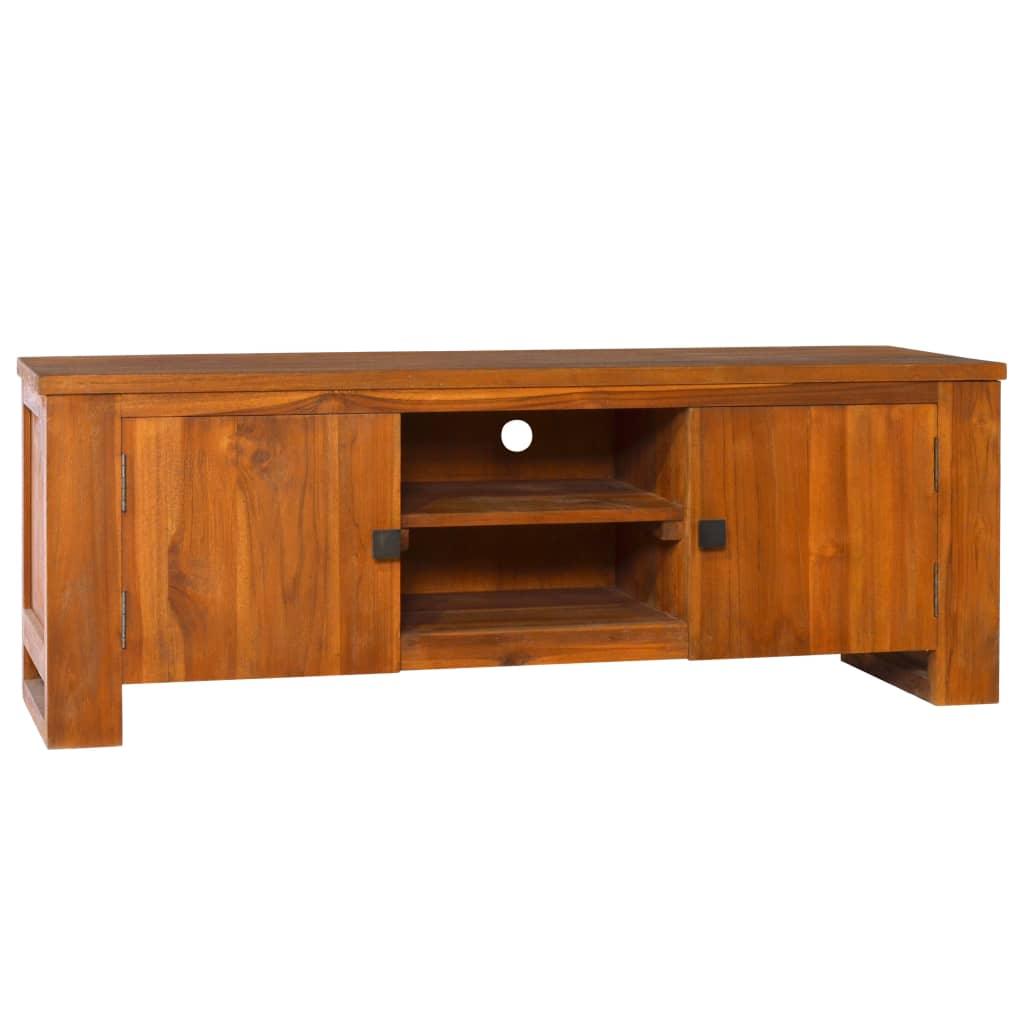 TV Cabinet 43.3"x11.8"x15.7" Solid Teak Wood - vidaXL - 289068 - Set Shop and Smile