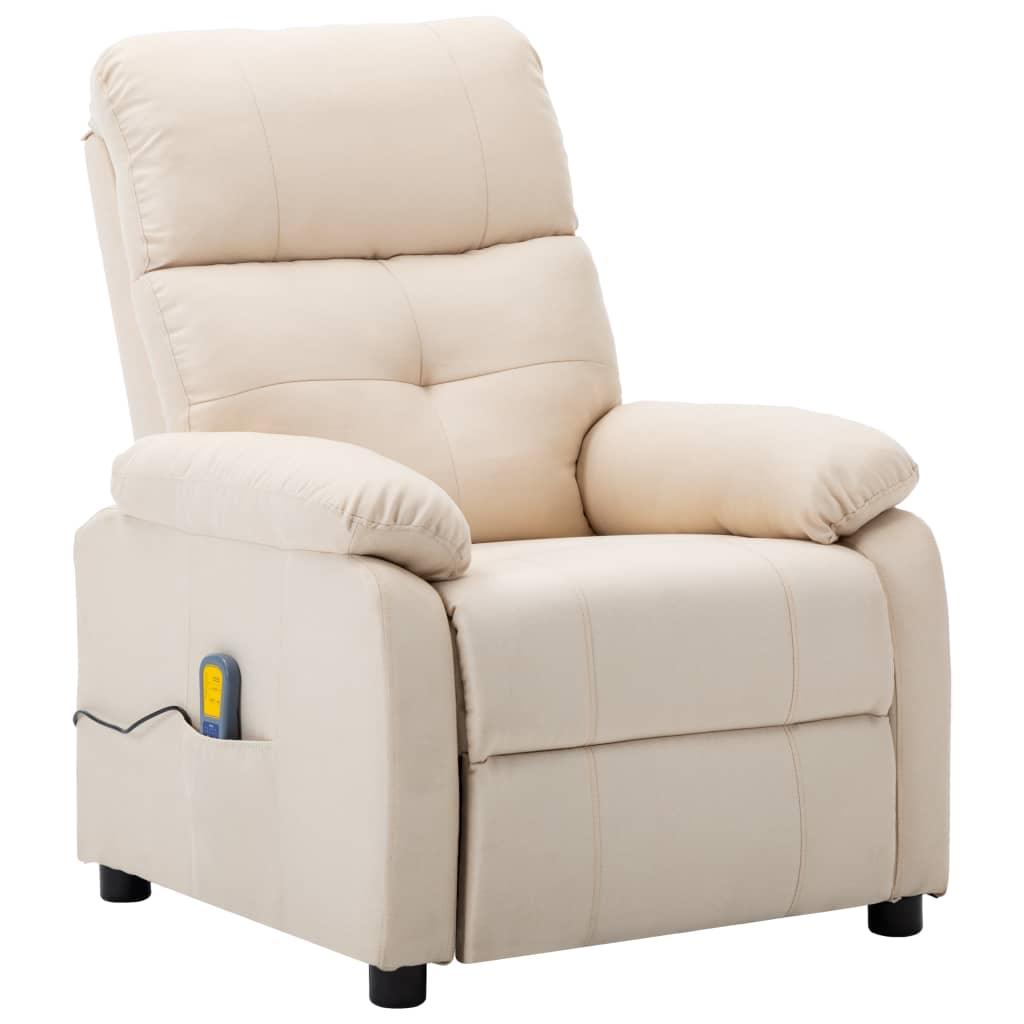 Massage Recliner Cream Fabric