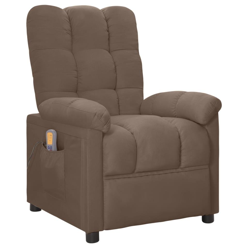 Massage Recliner Taupe Fabric - vidaXL - 289814 - Set Shop and Smile