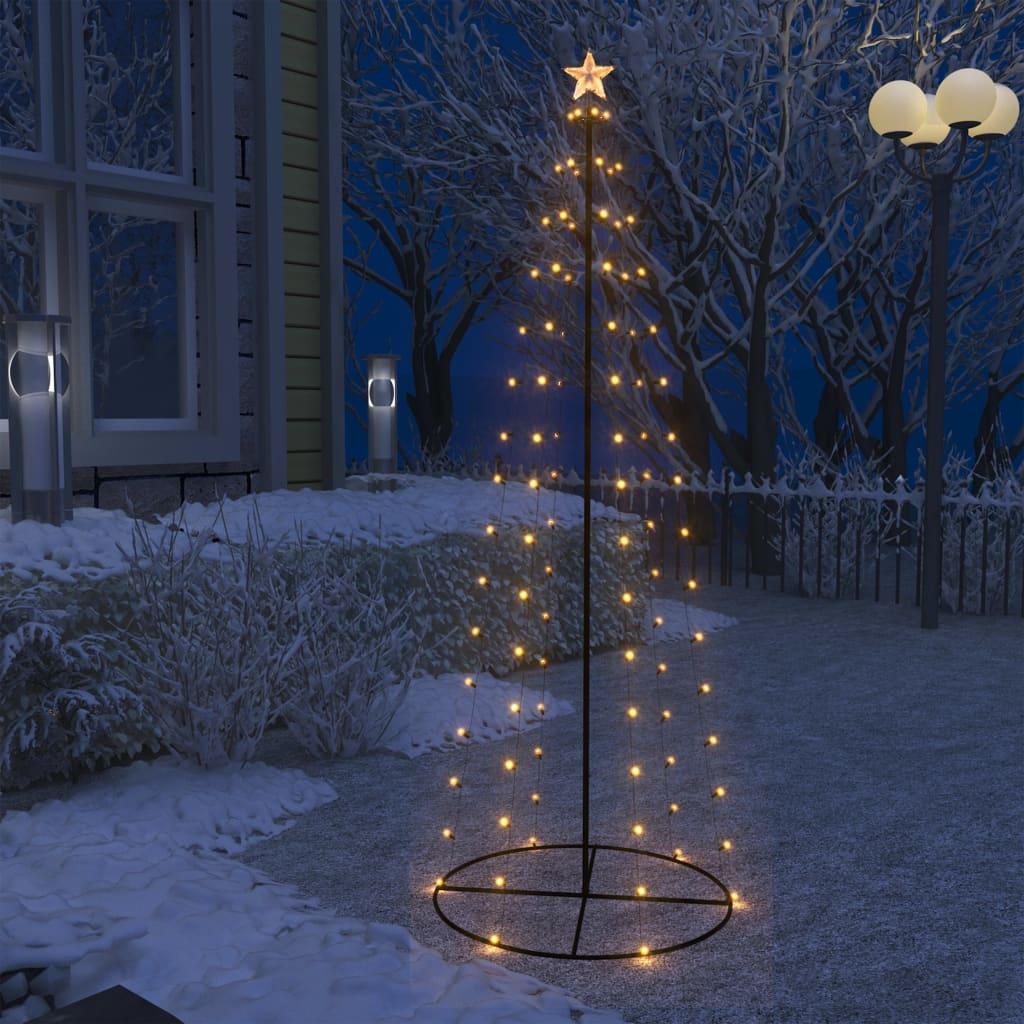 Christmas Cone Tree 100 Warm White LEDs Decoration 2x6 ft
