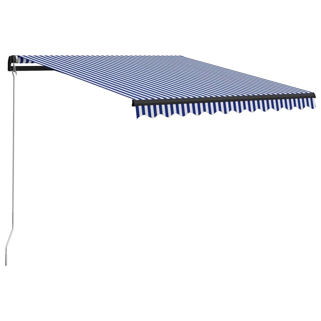 Manual Retractable Awning 118.1"x98.4" Blue and White - vidaXL - 3055184 - Set Shop and Smile