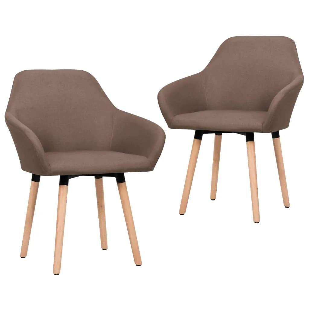 Dining Chairs 2 pcs Brown Fabric