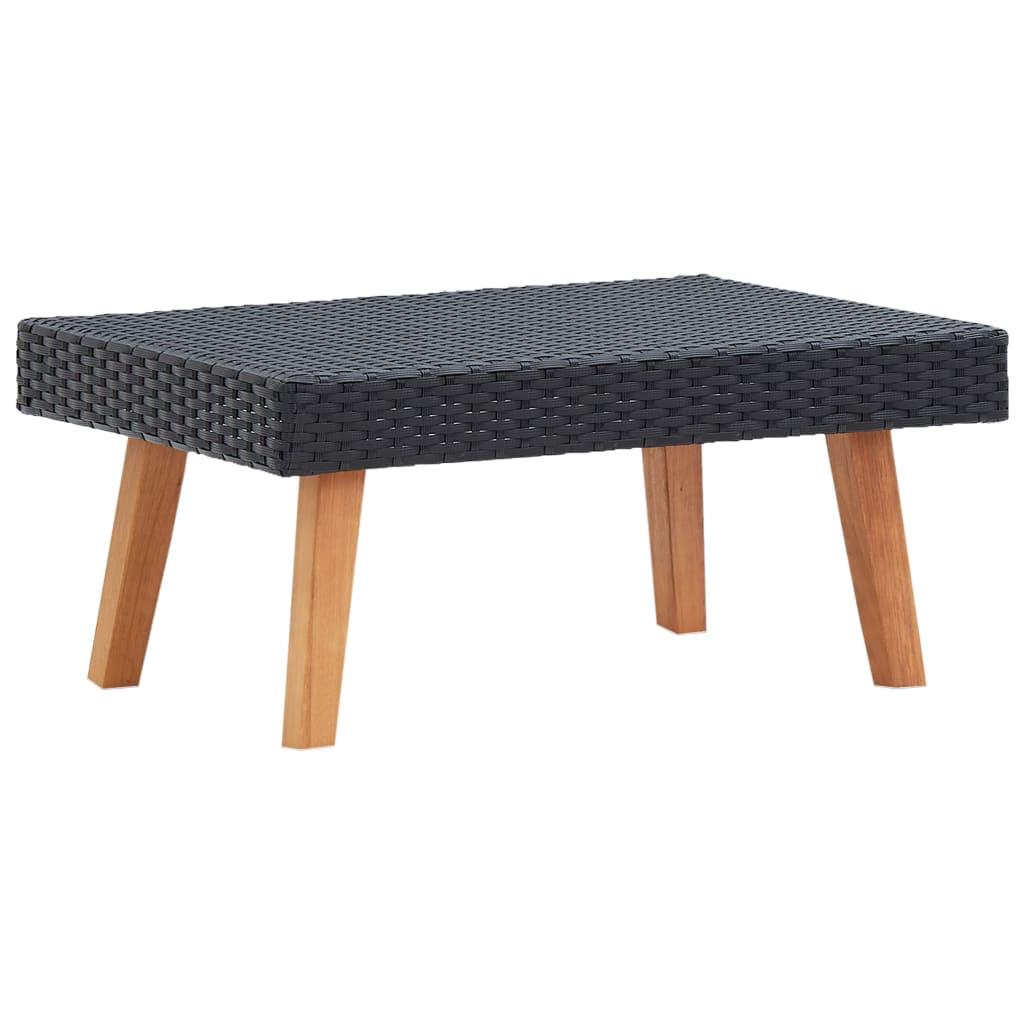 Patio Coffee Table Poly Rattan Black