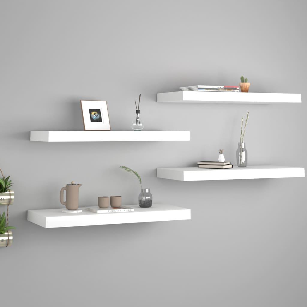 Floating Wall Shelves 4 pcs White 23.6