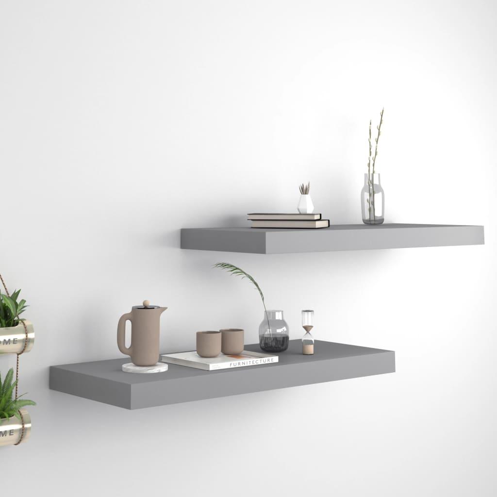 Floating Wall Shelves 2 pcs Gray 23.6