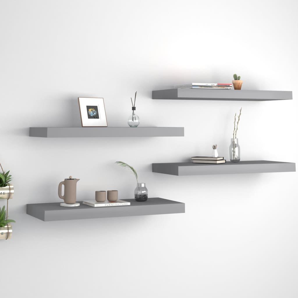 Floating Wall Shelves 4 pcs Gray 23.6