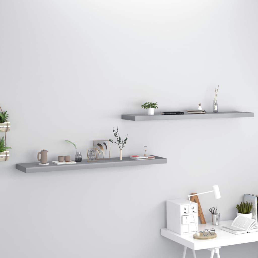 Floating Wall Shelves 2 pcs Gray 47.2