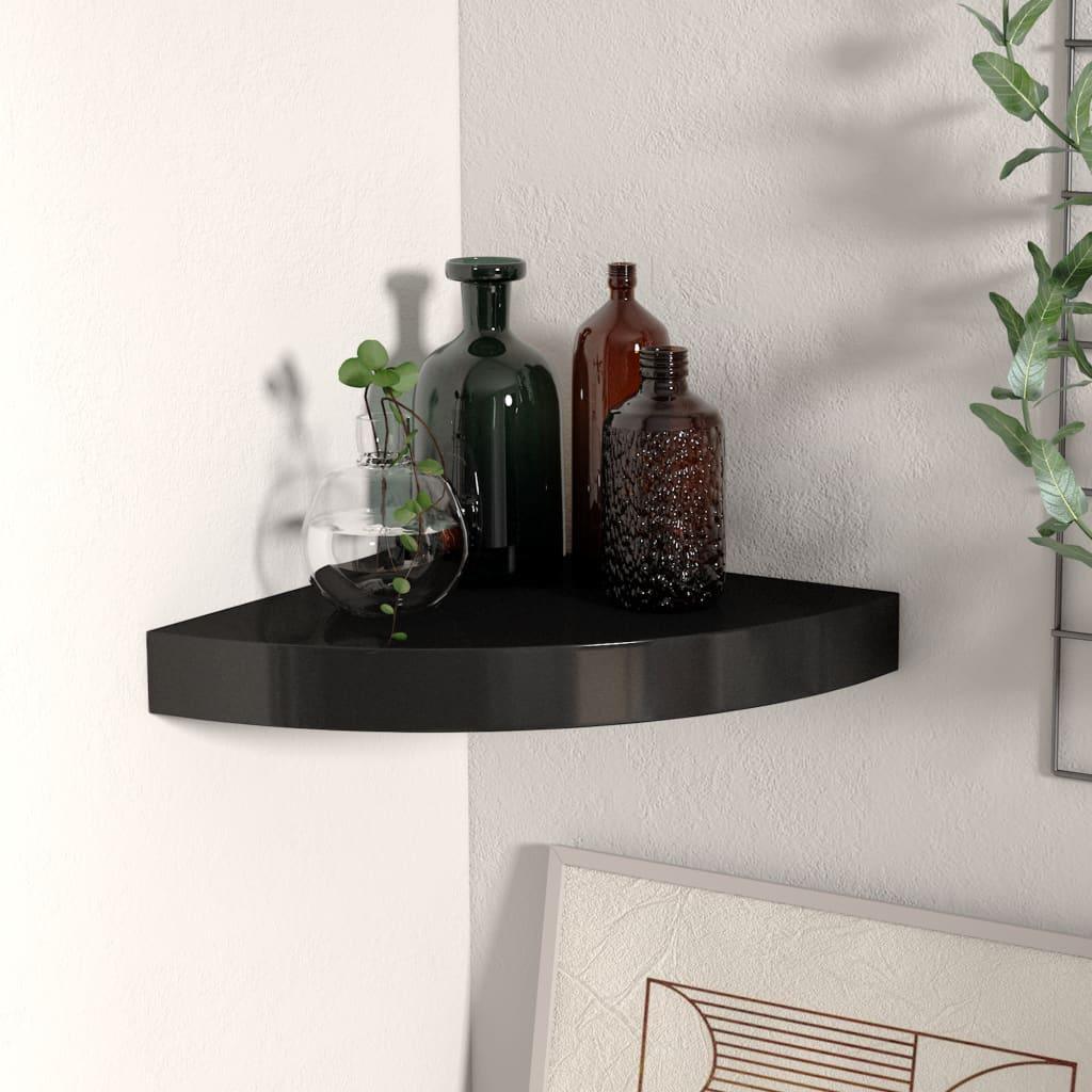 Floating Corner Shelf Black 9.8