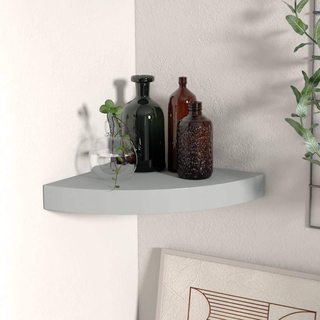 Floating Corner Shelf Gray 9.8