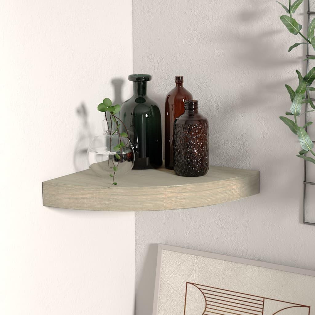 Floating Corner Shelf Oak 9.8