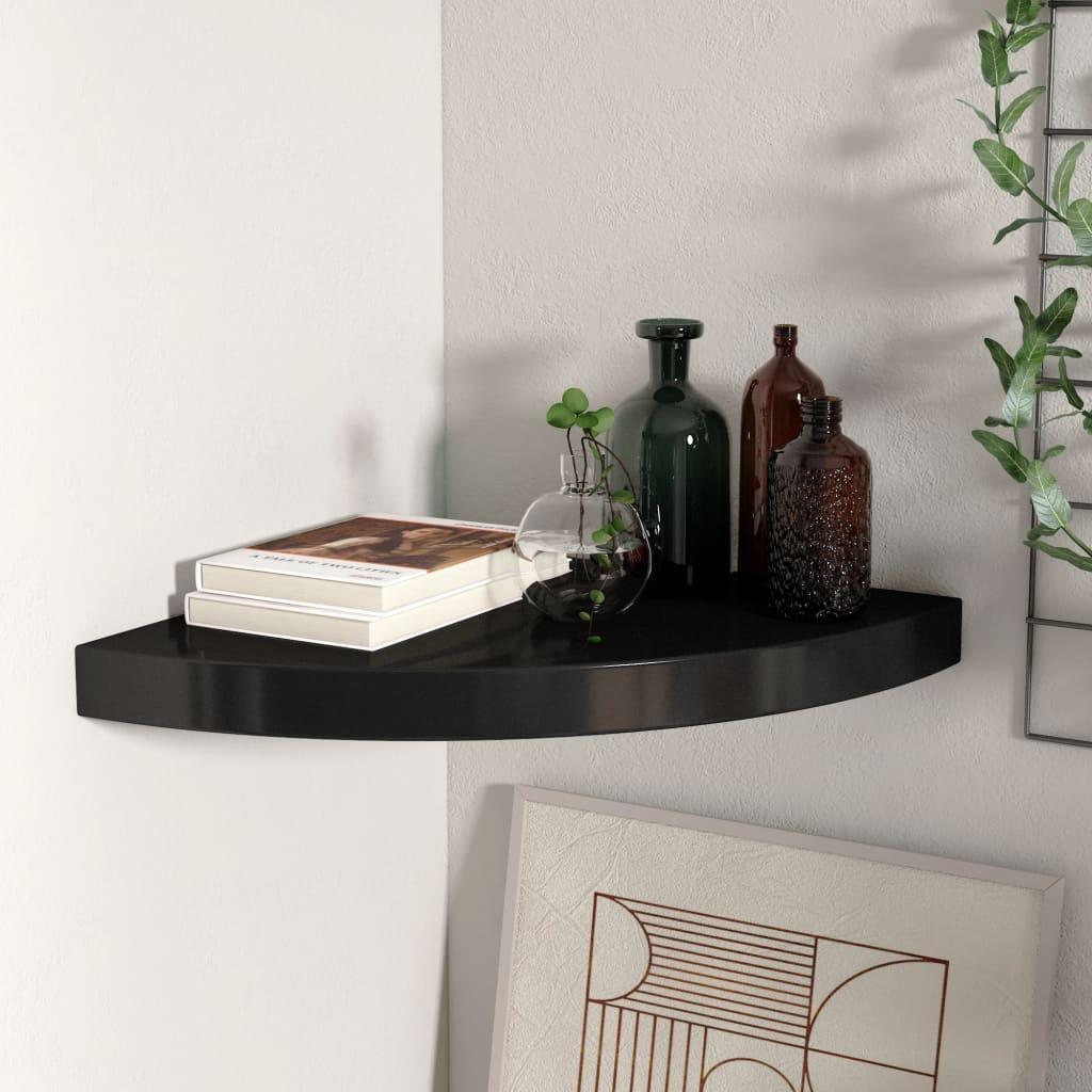 Floating Corner Shelf Black 13.8