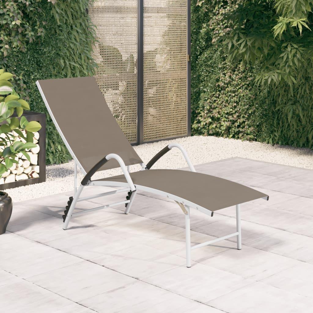 Sun Lounger Textilene and Aluminum Taupe