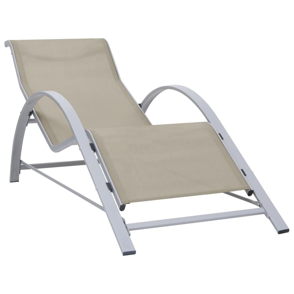 Sunlounger Textilene and Aluminum Cream