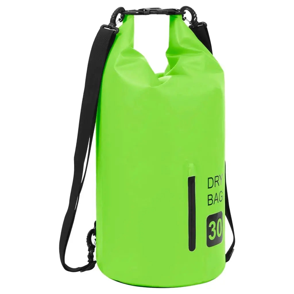 Dry Bag with Zipper Green 7.9 gal PVC