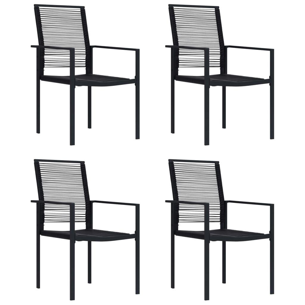 Patio Chairs 4 pcs PVC Rattan Black - vidaXL - 312172 - Set Shop and Smile