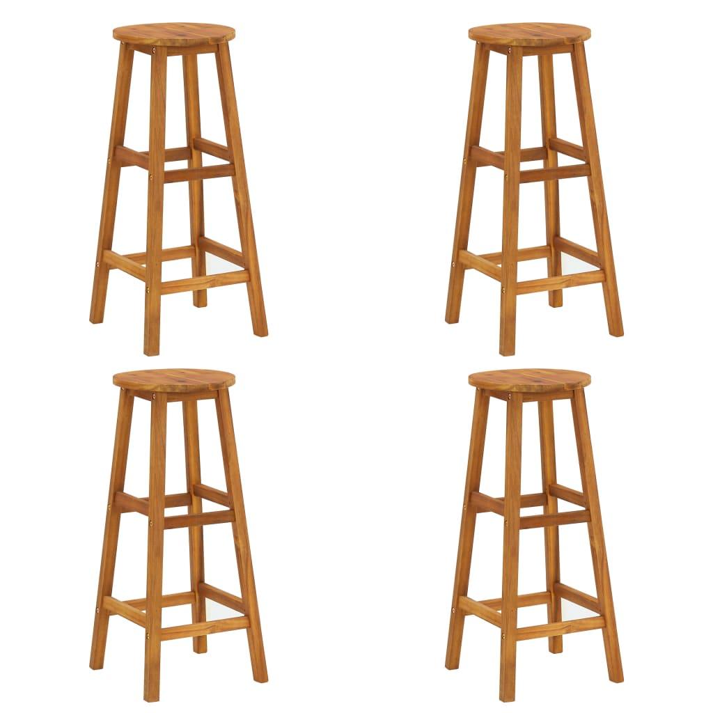 Bar Stools 4 pcs Solid Acacia Wood