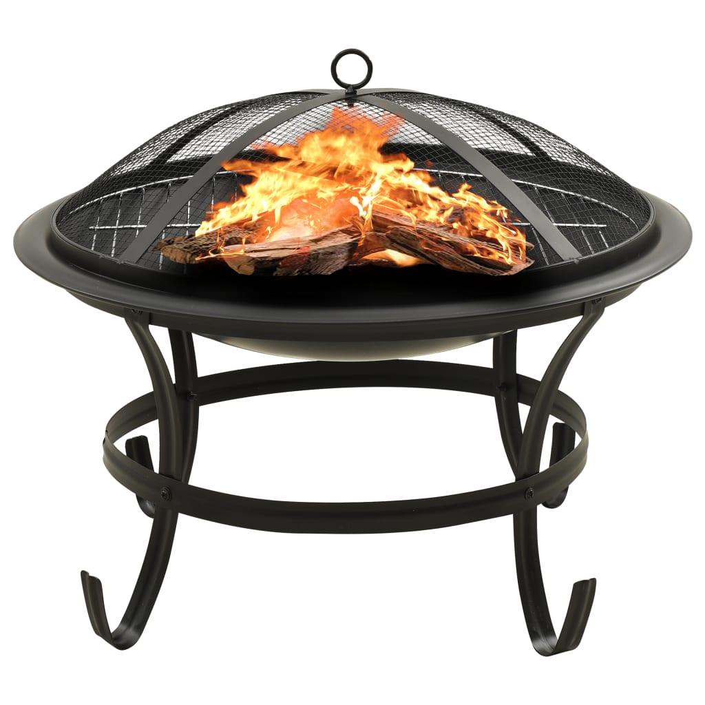 2-in-1 Fire Pit and BBQ with Poker 22