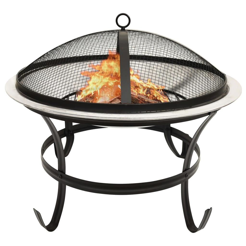 2-in-1 Fire Pit and BBQ with Poker 22