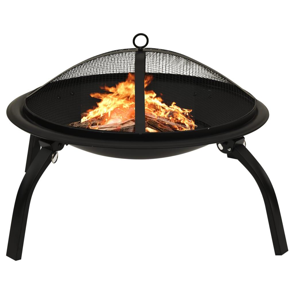 2-in-1 Fire Pit and BBQ with Poker 22