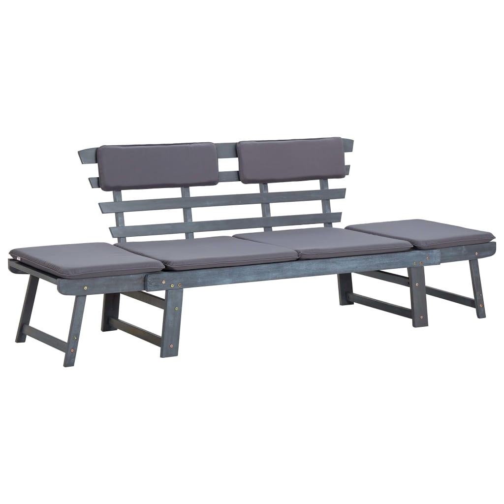 Patio Bench with Cushions 2-in-1 74.8