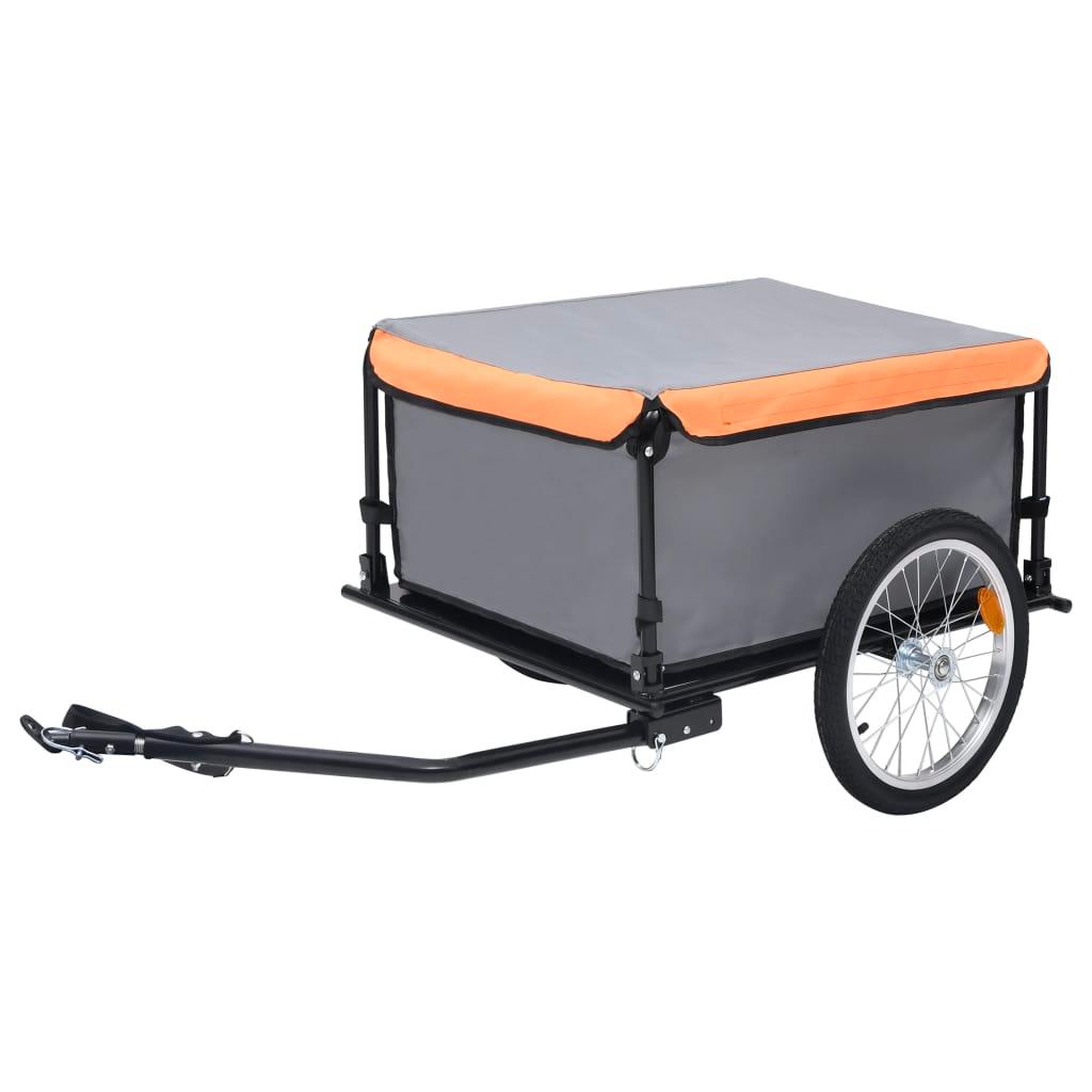 Bike Cargo Trailer Gray and Orange 143.3 lb