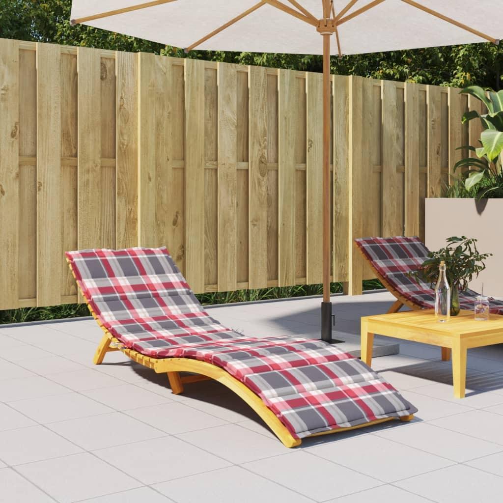 Sun Lounger Cushion Red Check Pattern 78.7