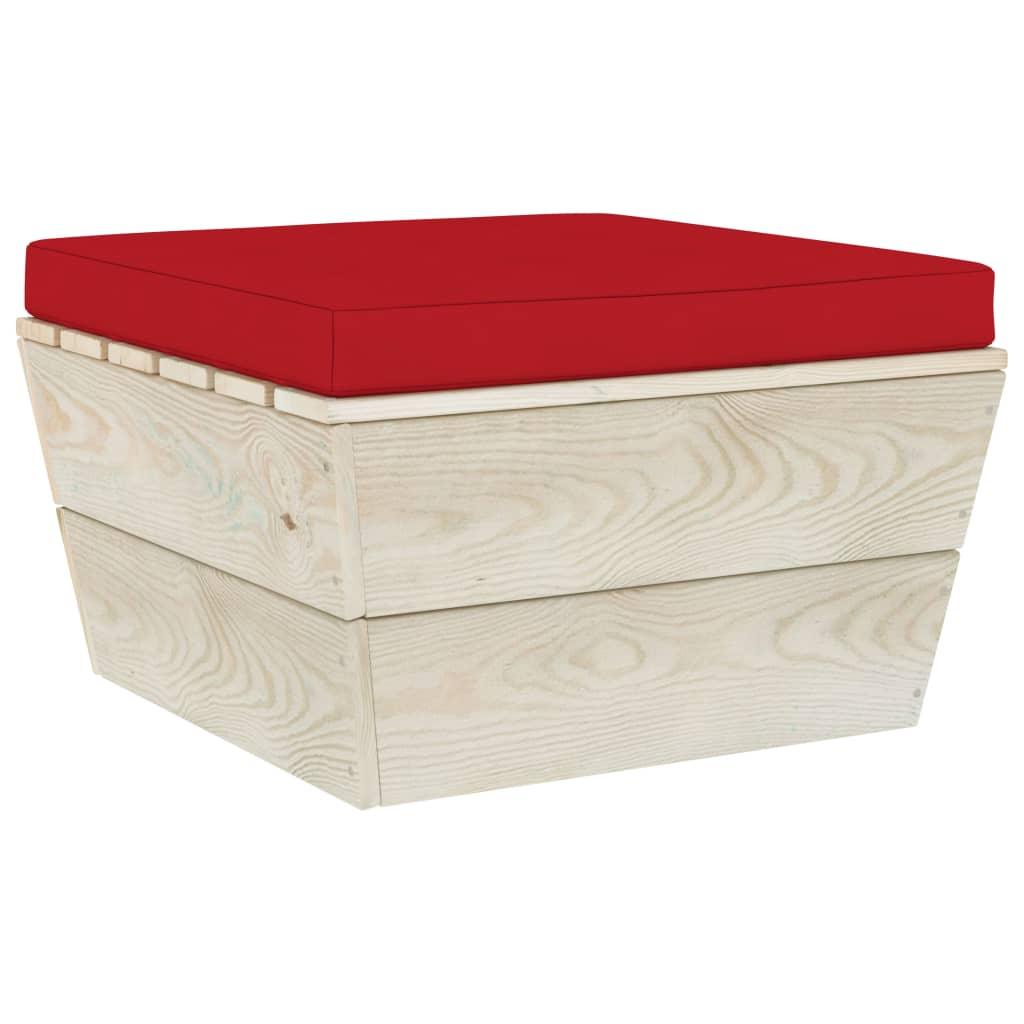 Pallet Ottoman Cushion Red Fabric