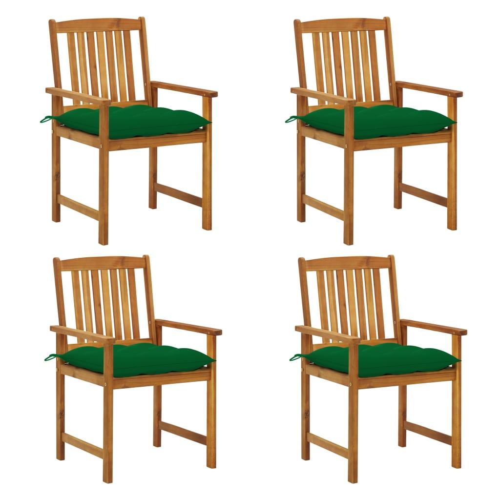 Patio Chairs with Cushions 4 pcs Solid Acacia Wood - vidaXL - 3061208 - Set Shop and Smile