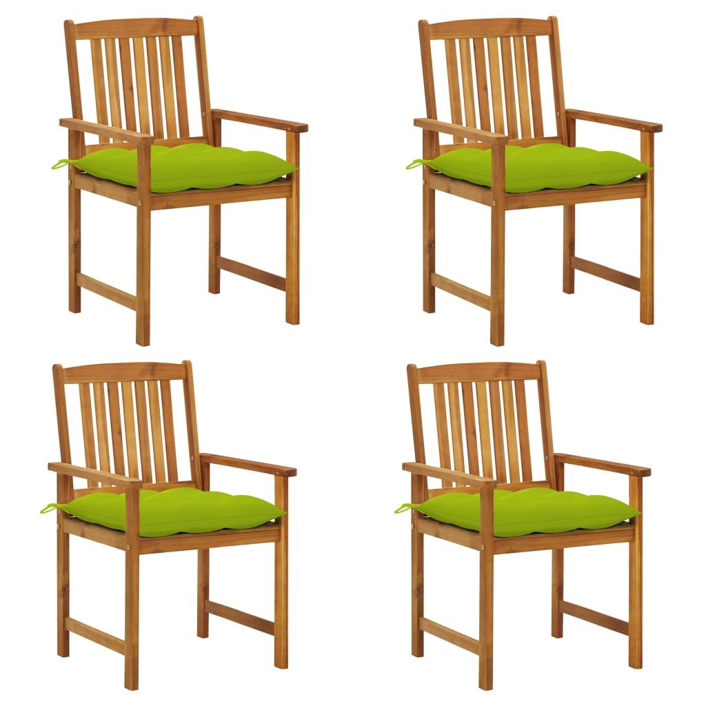 Patio Chairs with Cushions 4 pcs Solid Acacia Wood - vidaXL - 3061220 - Set Shop and Smile