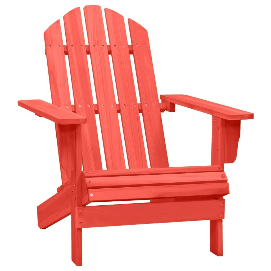 Patio Adirondack Chair Solid Fir Wood Red