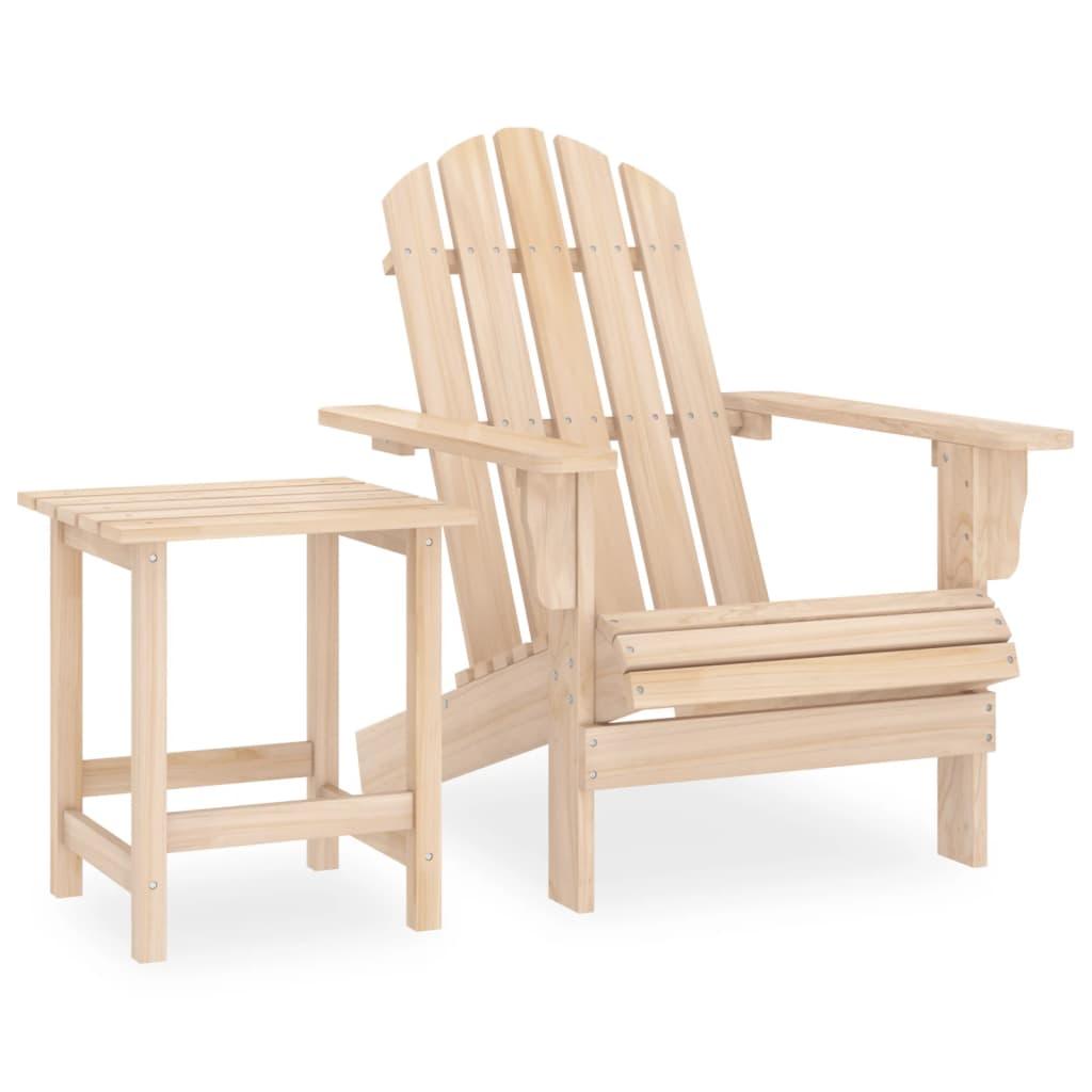Patio Adirondack Chair with Table Solid Fir Wood