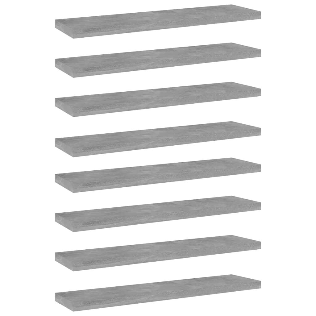 Bookshelf Boards 8 pcs Concrete Gray 15.7"x3.9"x0.6" Engineered Wood - vidaXL - 805131 - Set Shop and Smile