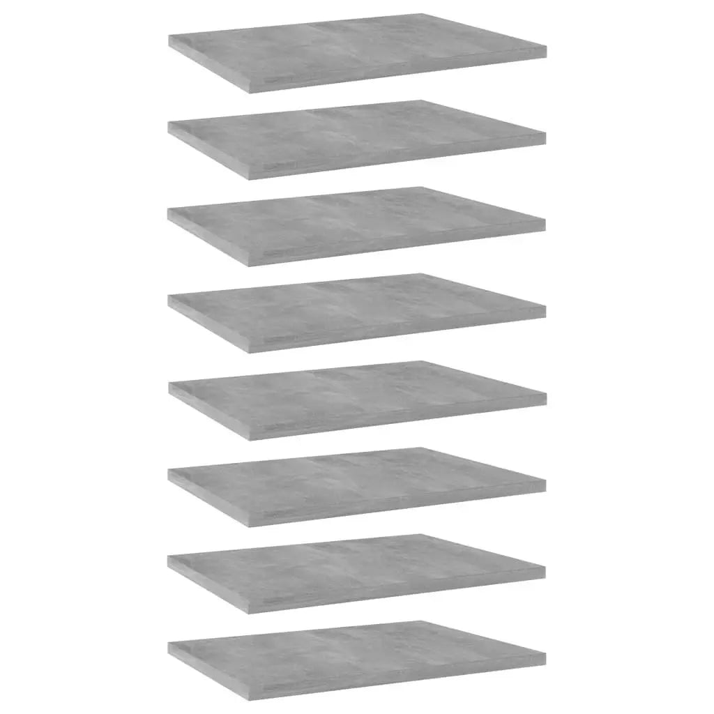 Bookshelf Boards 8 pcs Concrete Gray 15.7