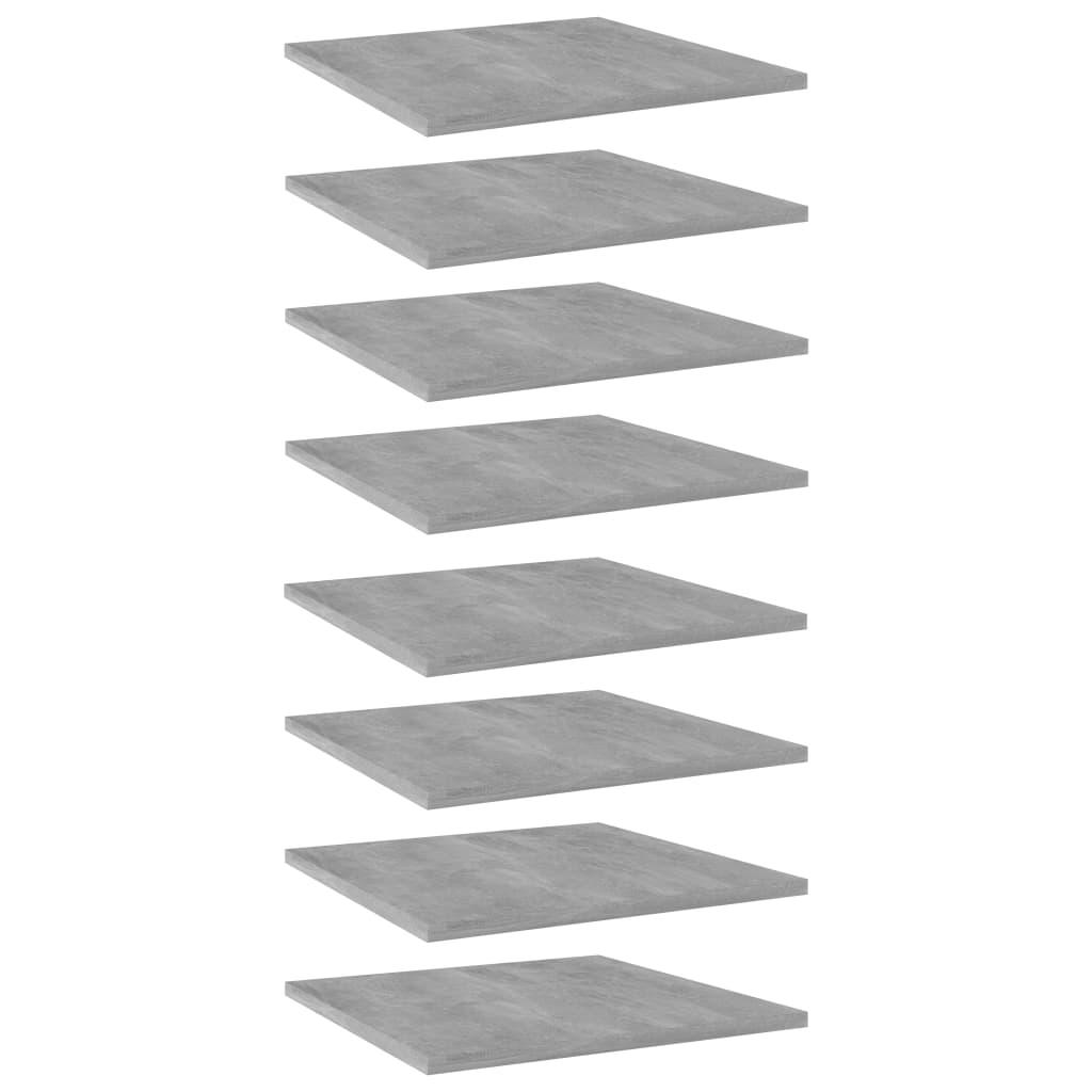 Bookshelf Boards 8 pcs Concrete Gray 15.7"x15.7"x0.6" Engineered Wood - vidaXL - 805179 - Set Shop and Smile