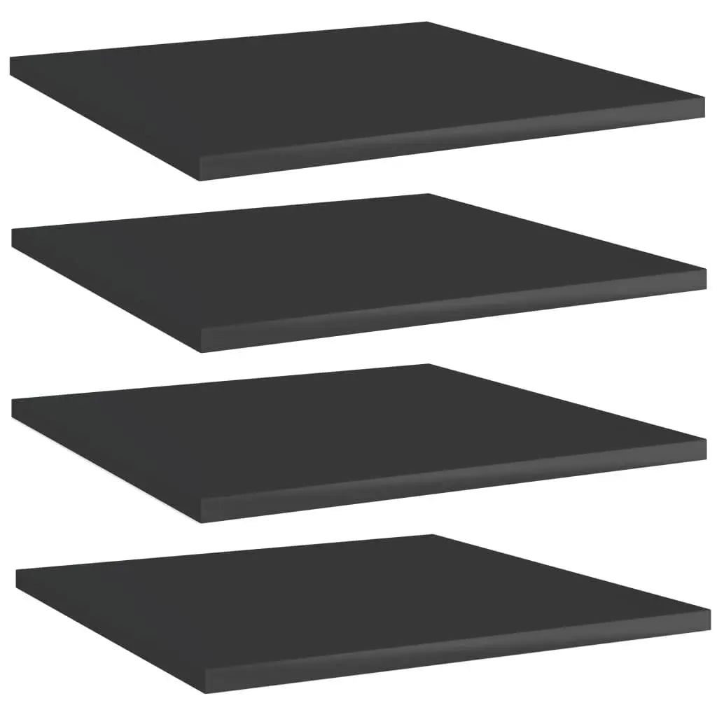 Bookshelf Boards 4 pcs High Gloss Black 15.7