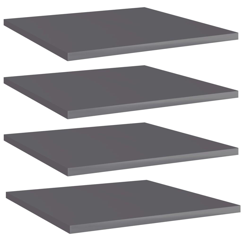 Bookshelf Boards 4 pcs High Gloss Gray 15.7"x15.7"x0.6" Engineered Wood - vidaXL - 805184 - Set Shop and Smile