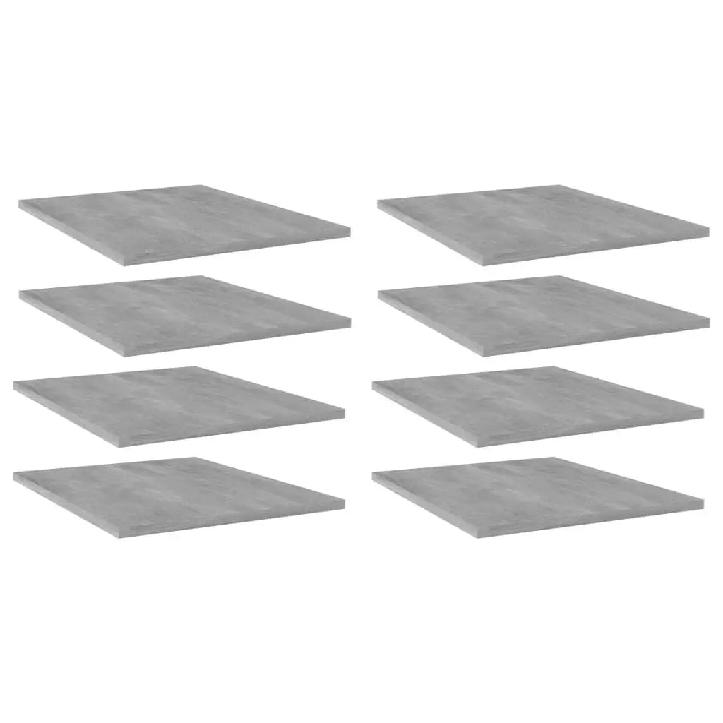 Bookshelf Boards 8 pcs Concrete Gray 15.7