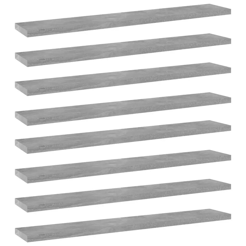 Bookshelf Boards 8 pcs Concrete Gray 23.6