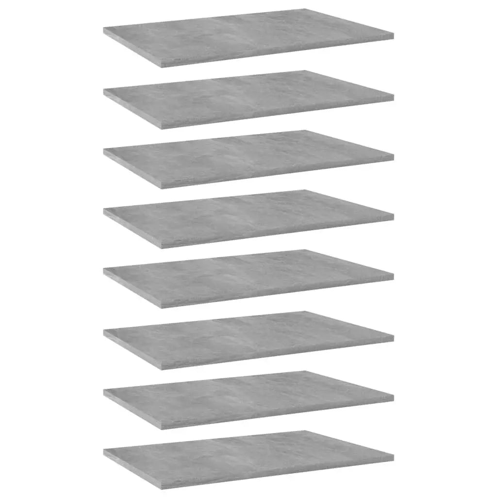 Bookshelf Boards 8 pcs Concrete Gray 23.6