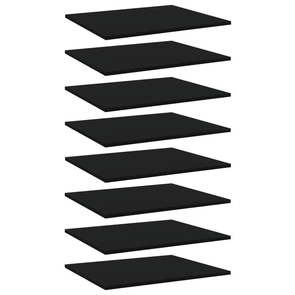 Bookshelf Boards 8 pcs Black 23.6