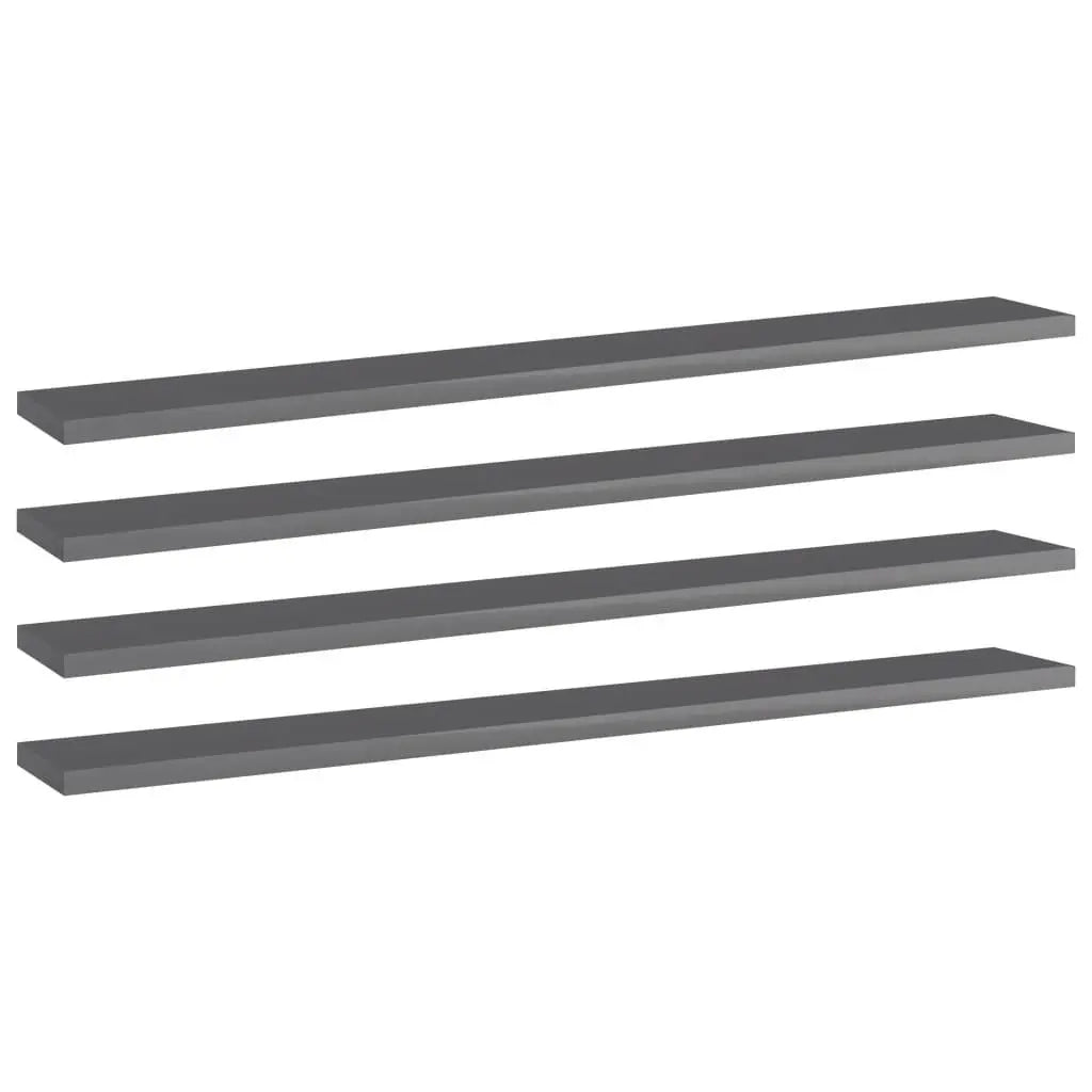 Bookshelf Boards 4 pcs High Gloss Gray 31.5