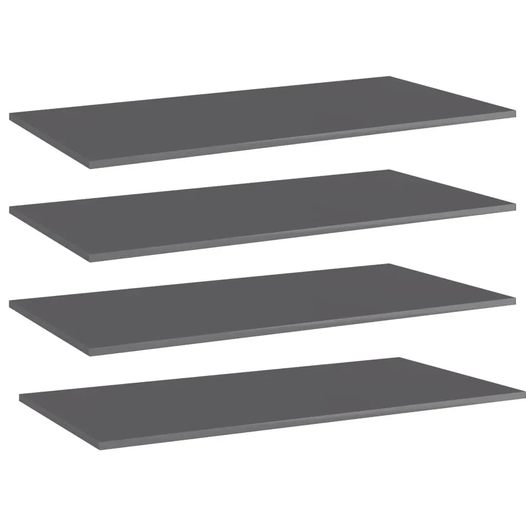 Bookshelf Boards 4 pcs High Gloss Gray 31.5