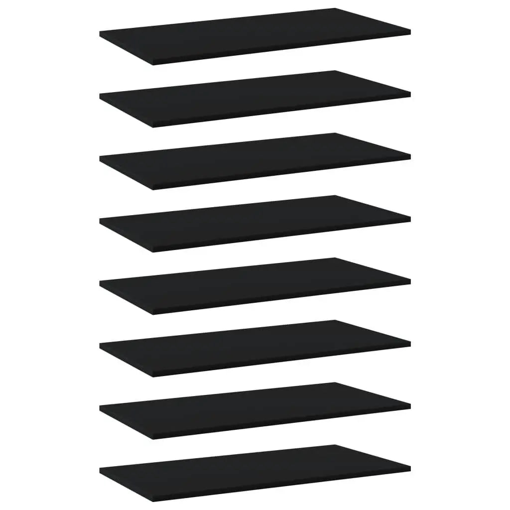 Bookshelf Boards 8 pcs Black 31.5