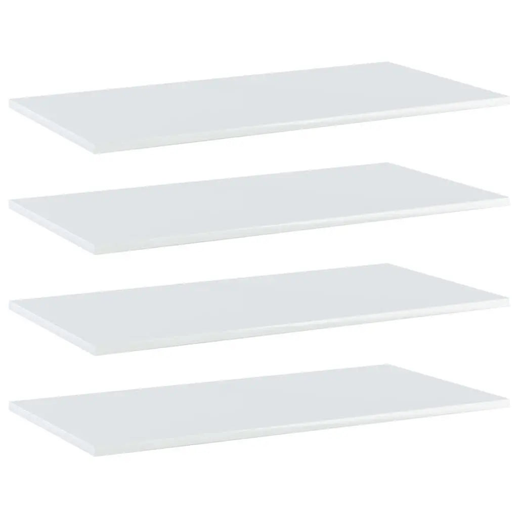 Bookshelf Boards 4 pcs High Gloss White 31.5