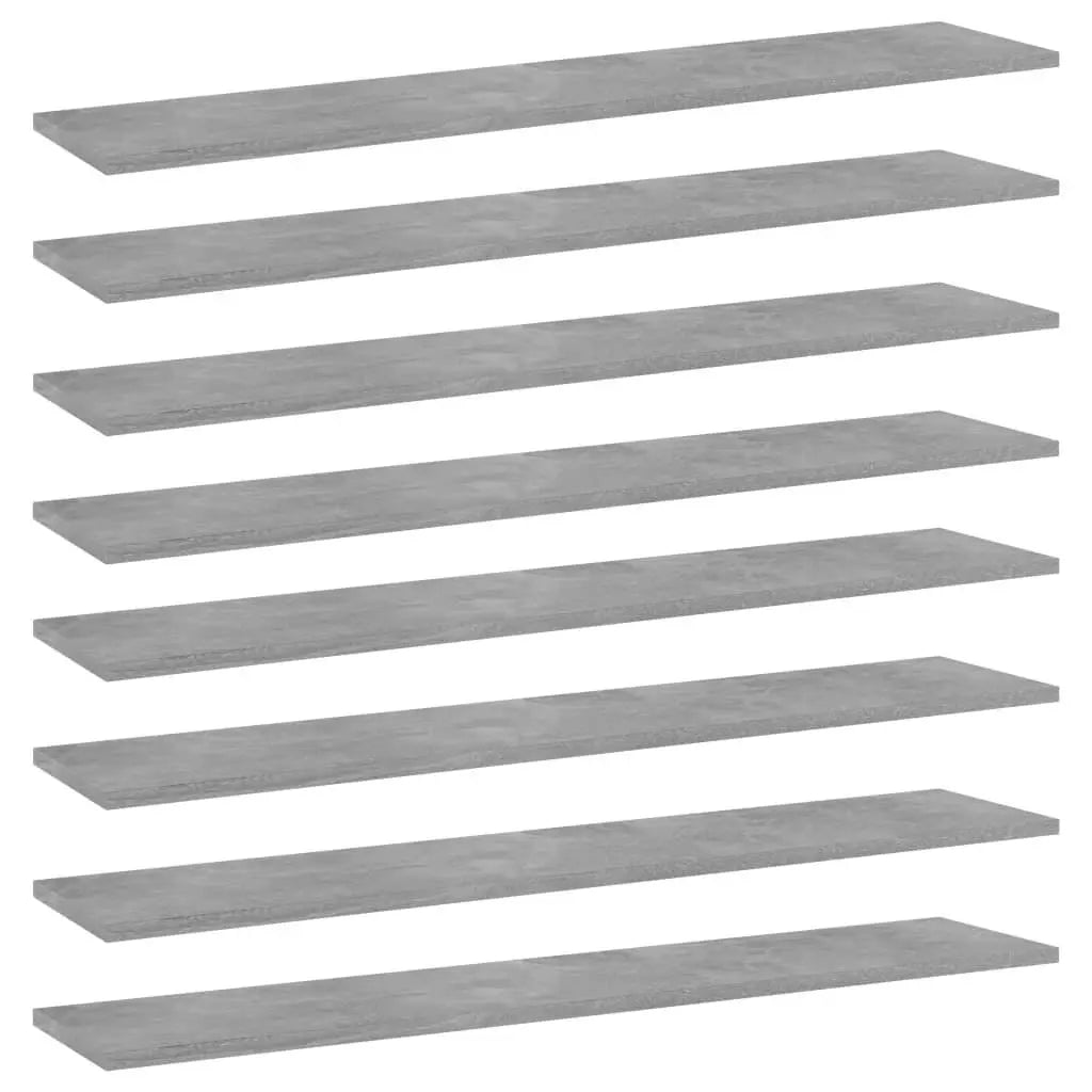 Bookshelf Boards 8 pcs Concrete Gray 39.4