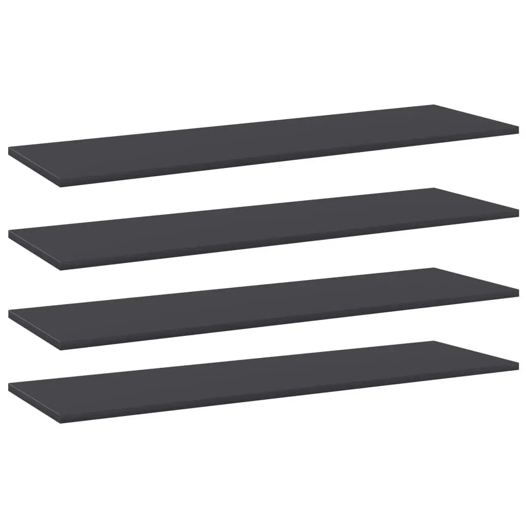 Bookshelf Boards 4 pcs Gray 39.4