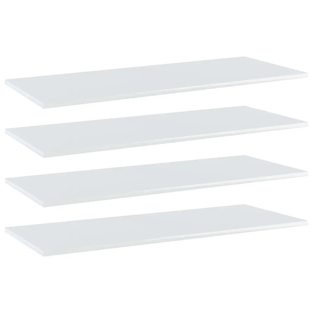 Bookshelf Boards 4 pcs High Gloss White 39.4