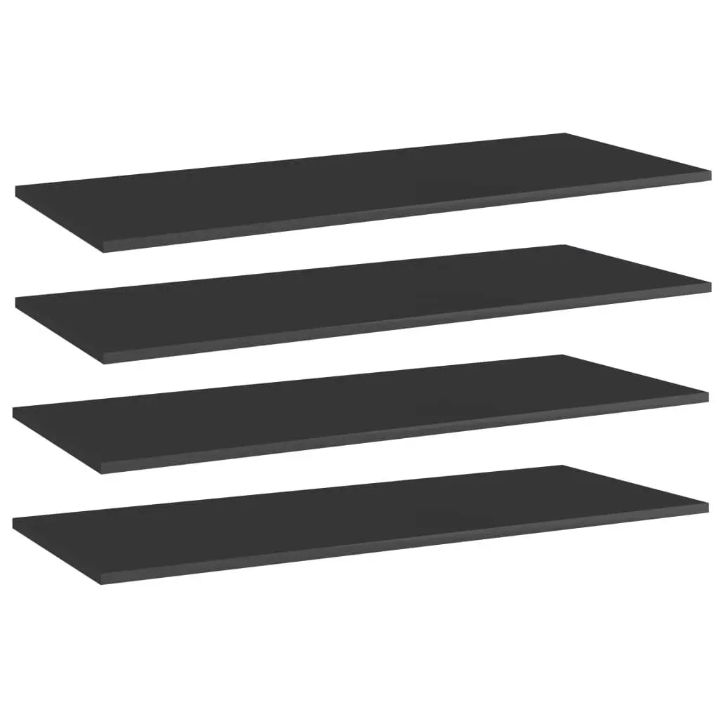 Bookshelf Boards 4 pcs High Gloss Black 39.4