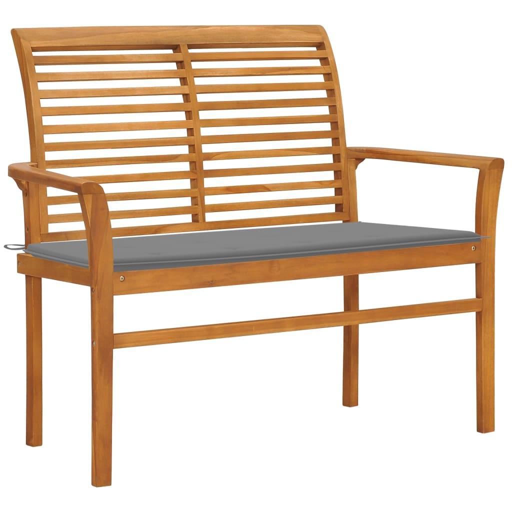 Patio Bench with Gray Cushion 44.1